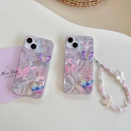 3D Kelebek Hologram Kılıf + Charm