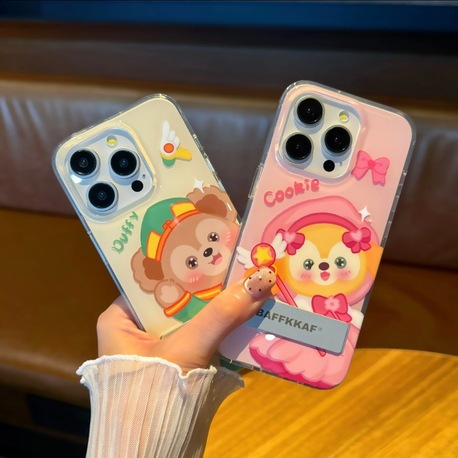 Duffy Ayıcık ve Cookie iPhone15 için uygun: 14promax 12 telefon parlak Apple 13 standı 
