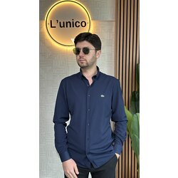 Lacoste Kırışmaz Lacivert Gömlek