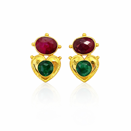Garnet & Emerald Sacred Core Küpe