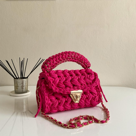 Lupinaria LUNA - Hot Pink Örgü Çanta