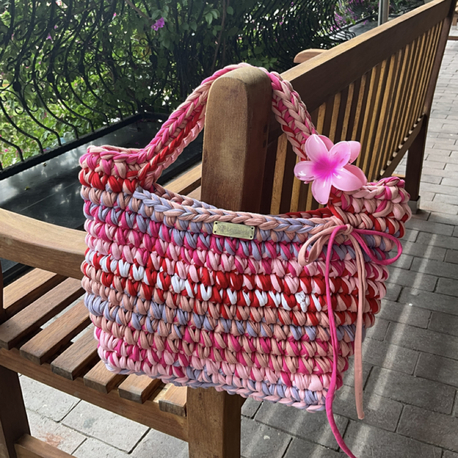 Lupinaria ISOLA - Pink Dreams Tote Örgü Çanta