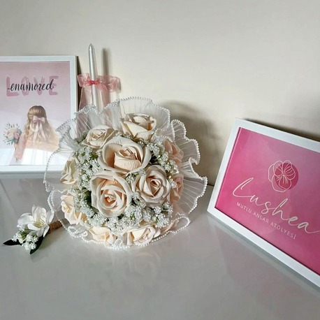 Ayla Gül Gelin Buketi 2li Set