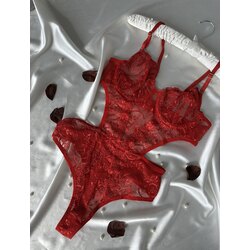 Rhea Kırmızı Balenli Bolkonet Bodysuit