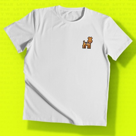 Köpek 11 Beyaz Unisex Tişört - Pixel Serisi