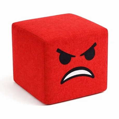 Emoji Desenli Çocuk Puf 50x50 – Yumuşak Minder Oturma Küpü