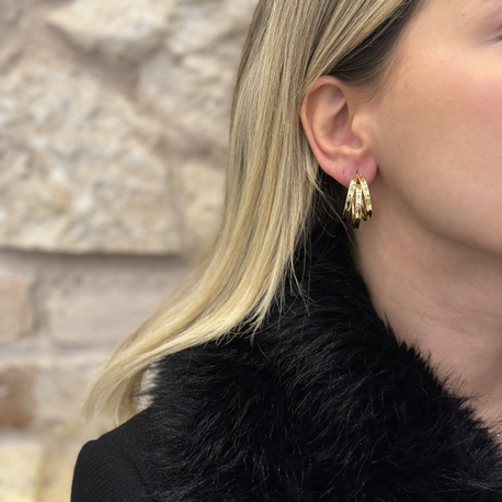 3’lü Midi Gold Küpe