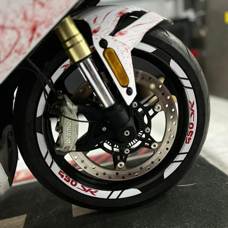 CF MOTO 450SR JANT ŞERİDİ BEYAZ KIRMIZI(ORACAL)
