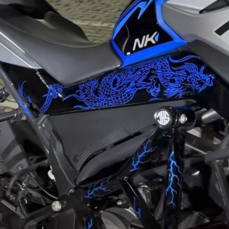NK250 YAN GRENAJ EJDERHA STİCKER (MAVİ)