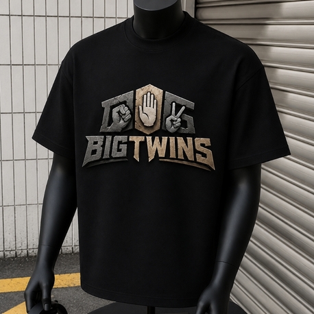 Big twins Siyah T-shirt