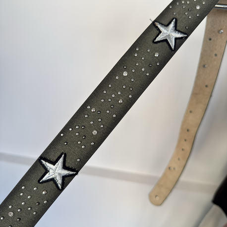 Y2K Black Studded Star Belt