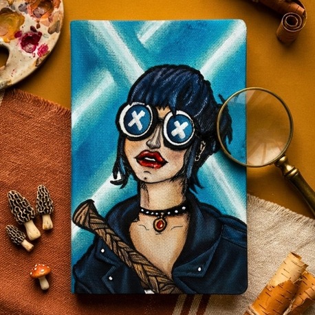 Blue XGirl - Ressam Elinden Orijinal El Boyaması Kanvas Tarihsiz Ajanda