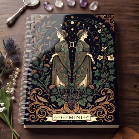 İkizler Burcu (Gemini) - Astroloji Zodiac Serili Tasarım Sert Kapaklı, Spiralli Defter