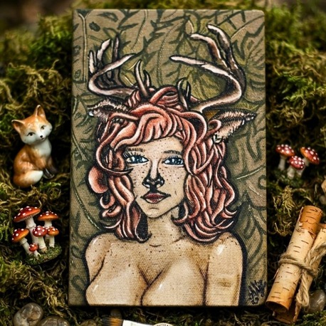 Druid Girl - Ressam Elinden Orijinal El Boyaması Kanvas Tarihsiz Ajanda