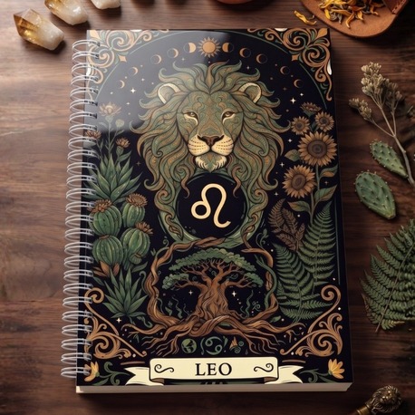 Aslan Burcu (Leo) - Astroloji Zodiac Serili Tasarım Sert Kapaklı, Spiralli Defter
