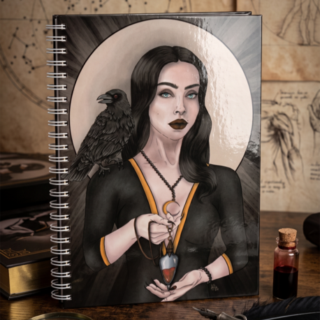 Morticia - Sanatçı İmzalı Tasarımlı Sert Kapaklı, Spiralli Defter / Planlayıcı