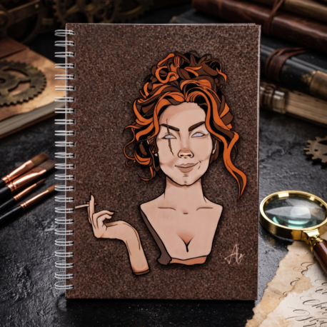 Idol of Woman - Sanatçı İmzalı Tasarımlı Sert Kapaklı, Spiralli Defter / Planlayıcı