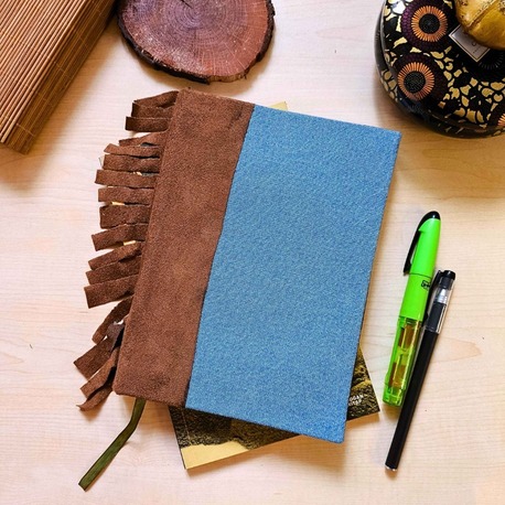 Püsküllü Denim - Ciltli A5 Defter