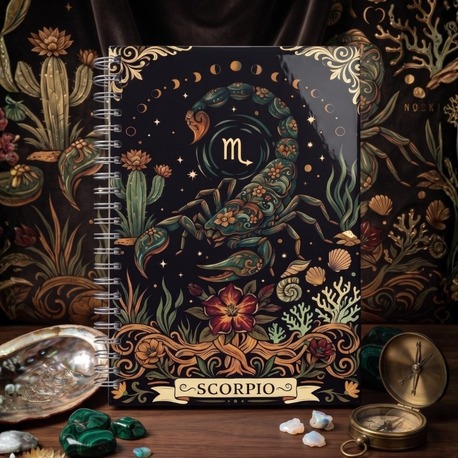 Akrep Burcu (Scorpio) - Astroloji Zodiac Serili Tasarım Sert Kapaklı, Spiralli Defter