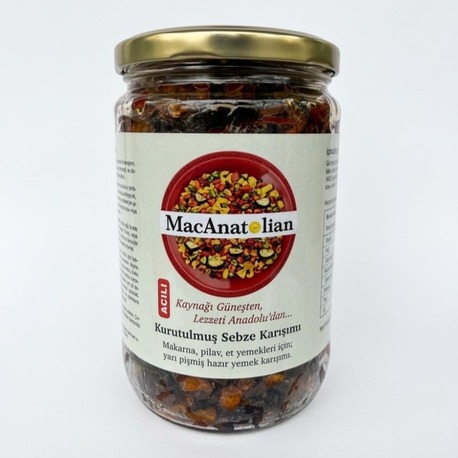 Patlıcanlı Kurutulmuş Sebze Karışımı / Pişmiş - Kullanıma Hazır (Acılı) 450 gr