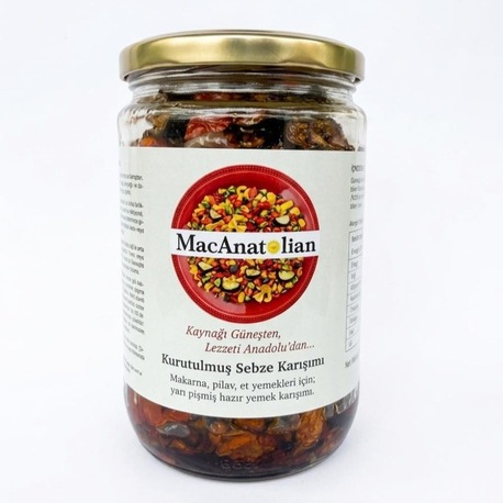 MACANATOLİAN Patlıcanlı Kurutulmuş Sebze Karışımı / Pişmiş - Kullanıma Hazır 450 gr.