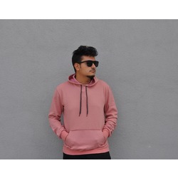 MACK WEAR Unısex Pudra Renk Pamuklu Düz Hoodie MACK953002