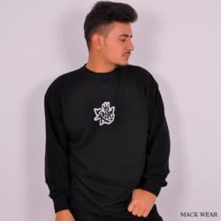 MACK WEAR Siyah Tupac Baskılı Basıc Oversize Sweat MACK061345