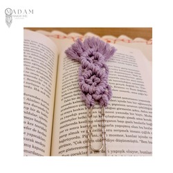 Lila Rengi Makrome Kitap Ayracı