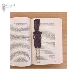 Lila Rengi Makrome Kitap Ayracı