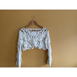 Yaprak Desenli Crop Bluz