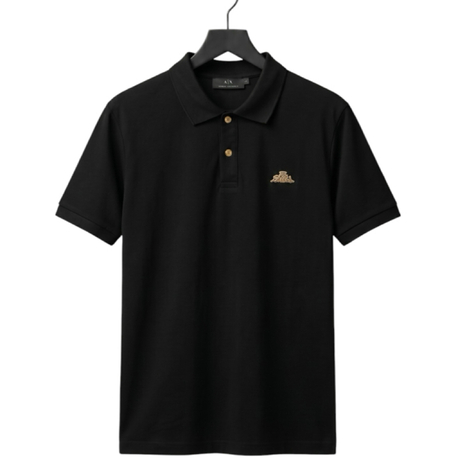 Loro Piana Gold Crest Premium Polo Shirt / Pitch Black