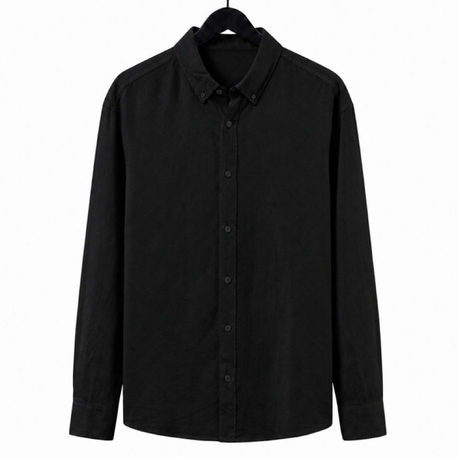 Maera Vision "Breeze" Premium Pure Linen Blended Shirt / Pitch Black