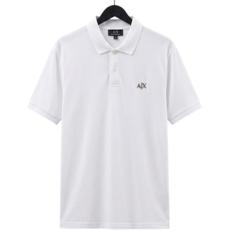 Armani Exchange Metallic Logo Premium Polo Shirt / Off-White