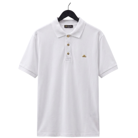 Loro Piana Gold Crest Premium Polo Shirt / Off-White