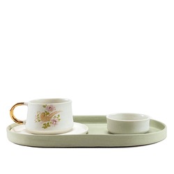 Sage Green Vintage Turkish Coffee Set