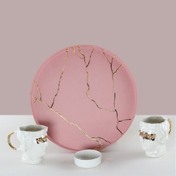 Pink Kintsugi Sculpture Espresso/Türk Kahvesi Seti