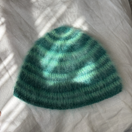 Striped Mohair Beanie