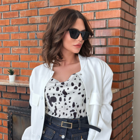 Leopar Saten Askılı