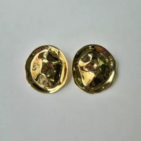 METAL GÖRÜNÜMLÜ GOLD YUVARLAK KÜPE