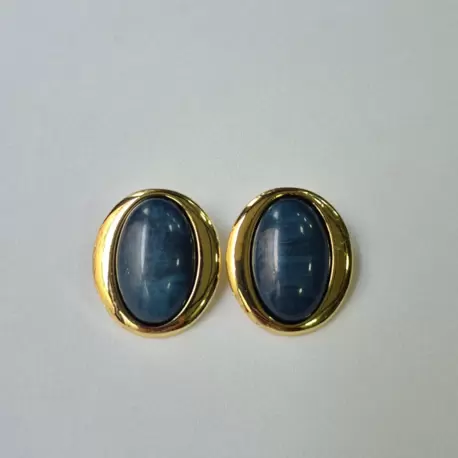 OVAL LACİVERT KÜPE