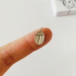 -Özel Seri- 925 ayar gümüş Antik dokulu mini charm