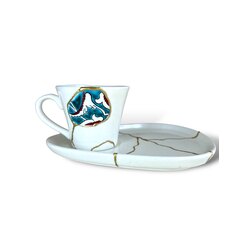 Kintsugi Kulplu Kahve Fincanı 80ml - Rumi