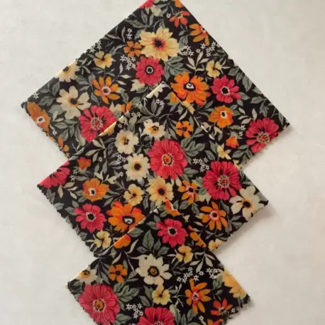 Balmumu Gıda Saklama Kumaşı, Tekrar Kullanılabilen Saklama Bezi, 3'lü Set, Çiçek Desenli