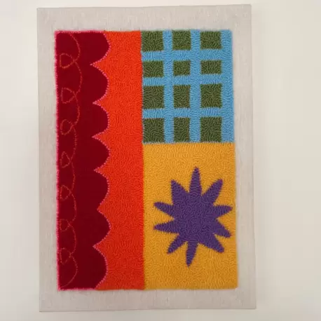 Punch Nakış İşlemeli, MDF Kapama, Kurdele Fiyonk Desenli Duvar Panosu, 25x35