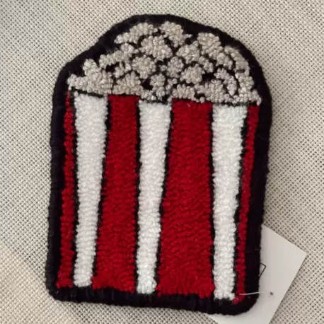 Punch Bardak Altlığı, Çift Taraflı, Popcorn Desenli Özel Formlu, Çok Renkli