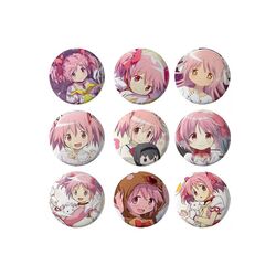 Puella Magi Madoka Magica Temalı 9 Adet Rozet 58 mm