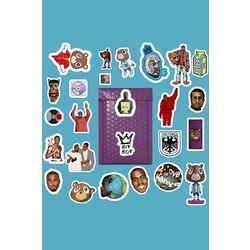 Kanye West Rap Sticker Paketi /Bullet Journal Defter Çıkartma Ajanda Laptop Etiket