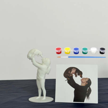 Kişiye Özel İnsan ve Evcil Hayvan 3D Figürü 