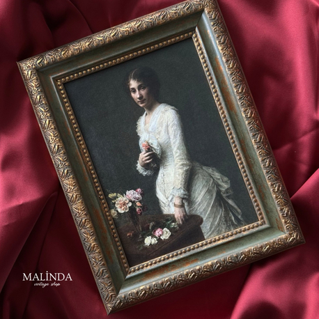 (Arkası Ayaklı) Madame Lerolle 1882 Yeşil Vintage Tablo