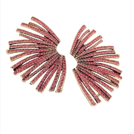 Zara model pembe taşlı küpe 